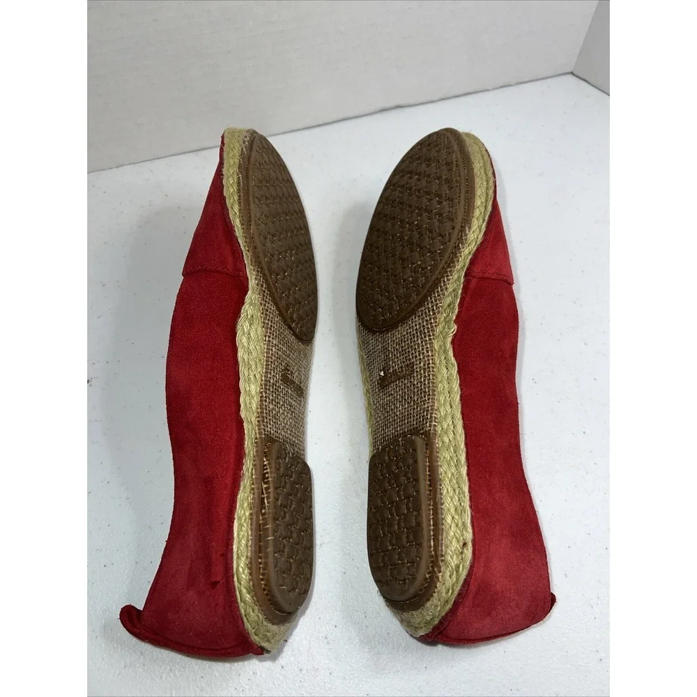 Clarks Collection Slip On Sumerset Women's Espadrilles Red Suede Size 8